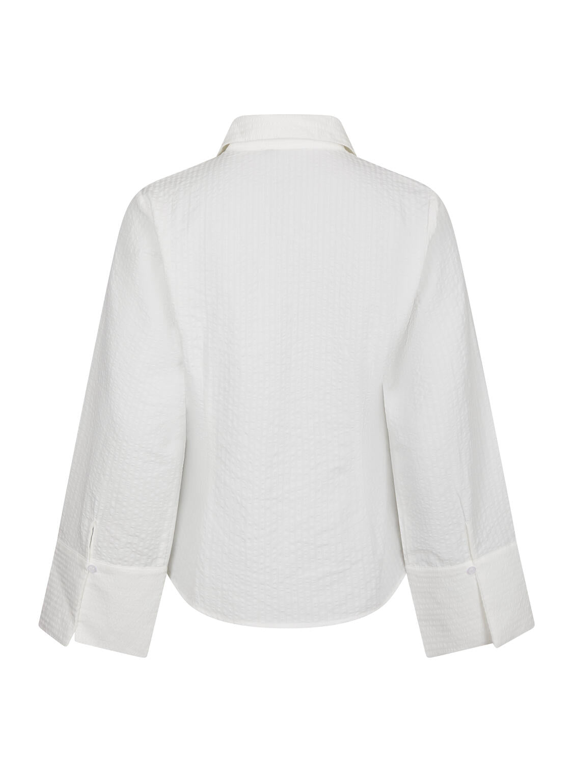 Menli Solid Crepe skjorte – hvid